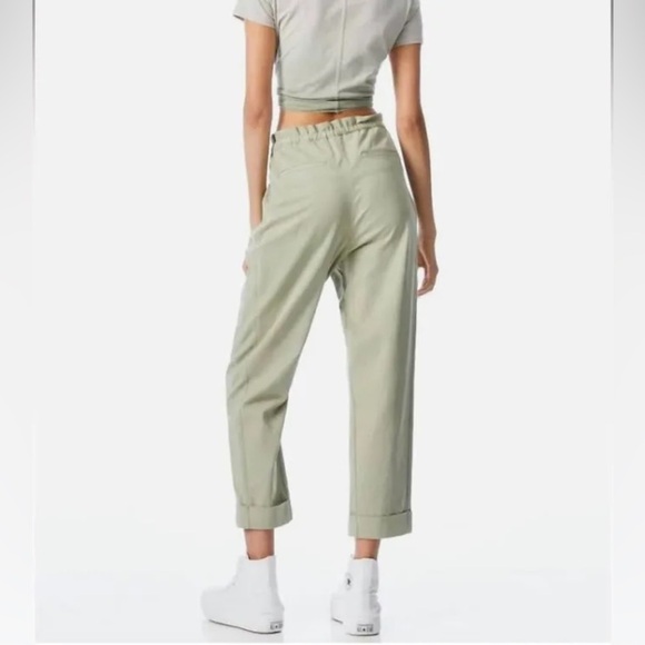 Alice + Olivia Sage Green Paper Bag Drawstring Pant - Picture 3 of 5